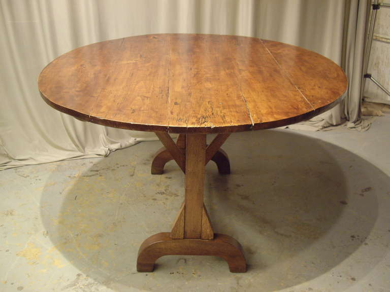 French Provincial Round Walnut Wine Table 1