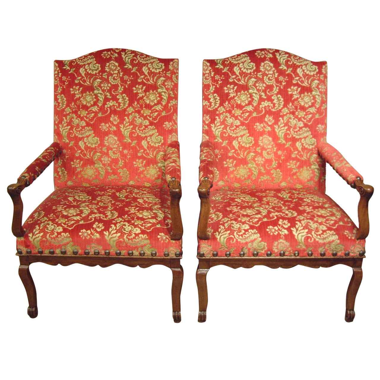 Pair of Large Provincial Regence Armchairs For Sale
