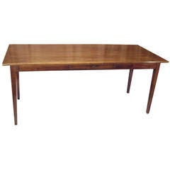 19th Century French Provincial Walnut Farm Table