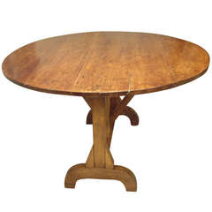 French Provincial Round Walnut Wine Table