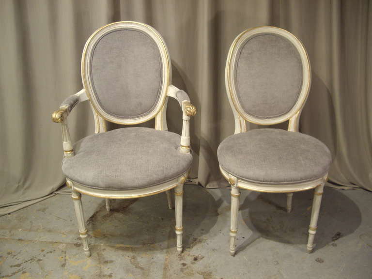Gustavian 19th Century Painted Swedish Dining Chairs
