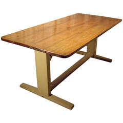 French Farm Table with Painted Base