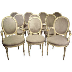 19th Century Painted Swedish Dining Chairs
