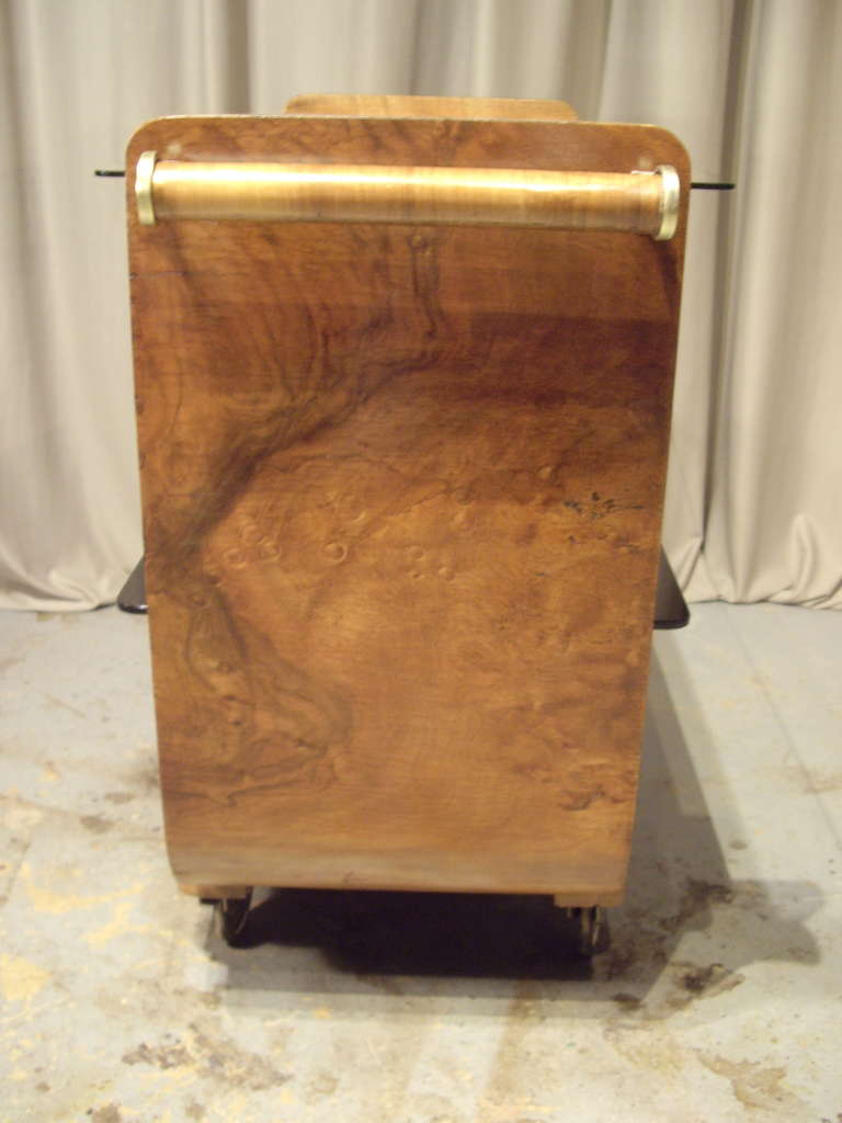 Art Deco Walnut Bar Cart 1