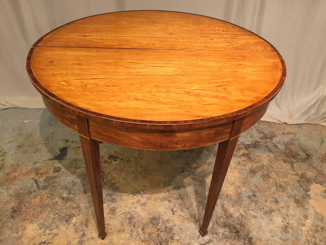 Late 19th c Swedish Demi-lune table In Good Condition In New Orleans, LA