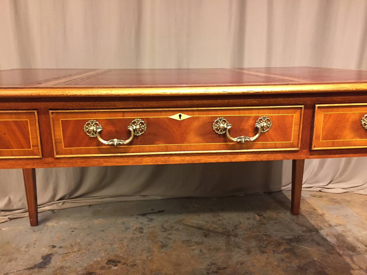 Late 19th Century English Partner's Desk In Excellent Condition In New Orleans, LA