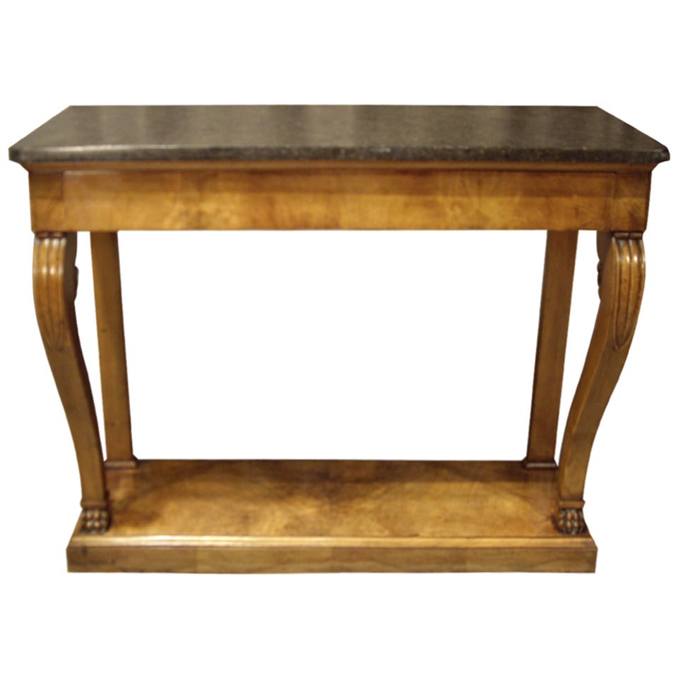 French Empire Walnut Console and Mirror