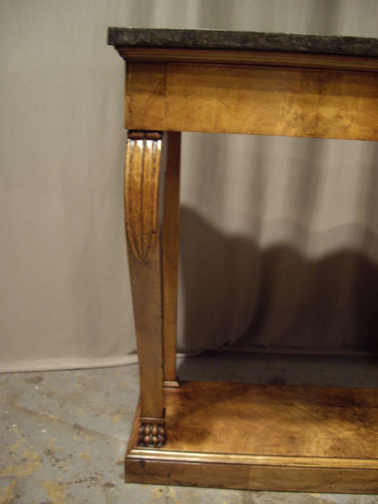 French Empire Walnut Console and Mirror In Excellent Condition In New Orleans, LA