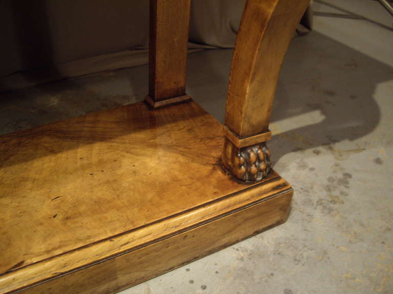 19th Century French Empire Walnut Console and Mirror