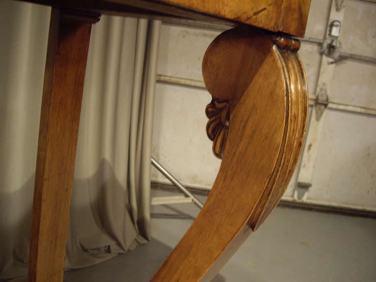 French Empire Walnut Console and Mirror 1