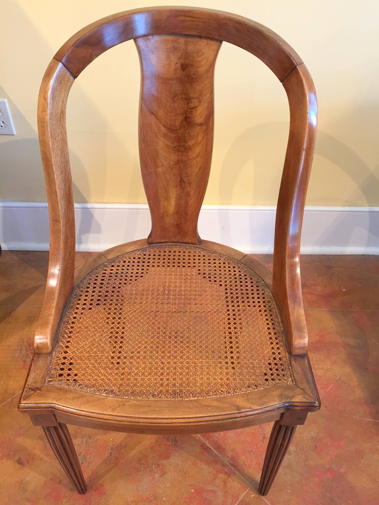 Art Deco Walnut Side or Desk Chair
