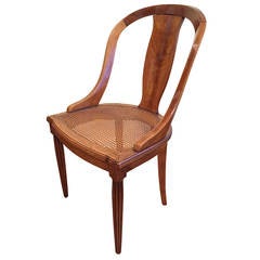 Art Deco Walnut Side or Desk Chair