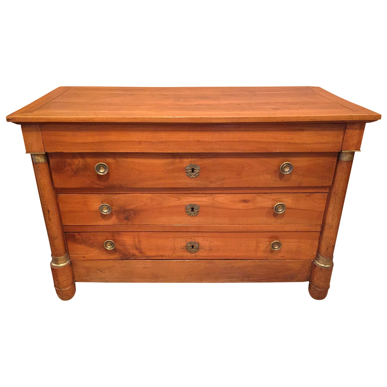 19th Century French Empire Walnut Commode For Sale