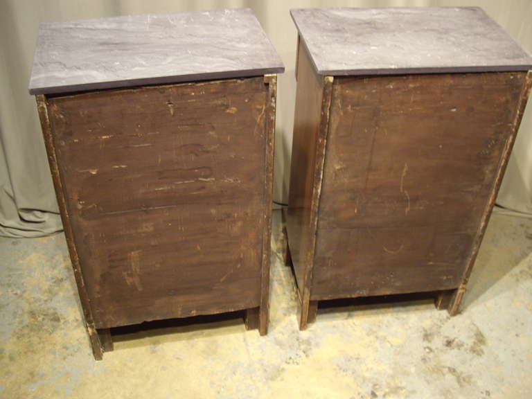 Pair of Second Empire French side cabinets w/ marble tops For Sale 4