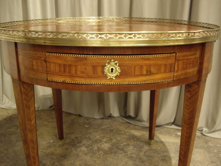 19th Century 19th c  French inlaid bouillotte table