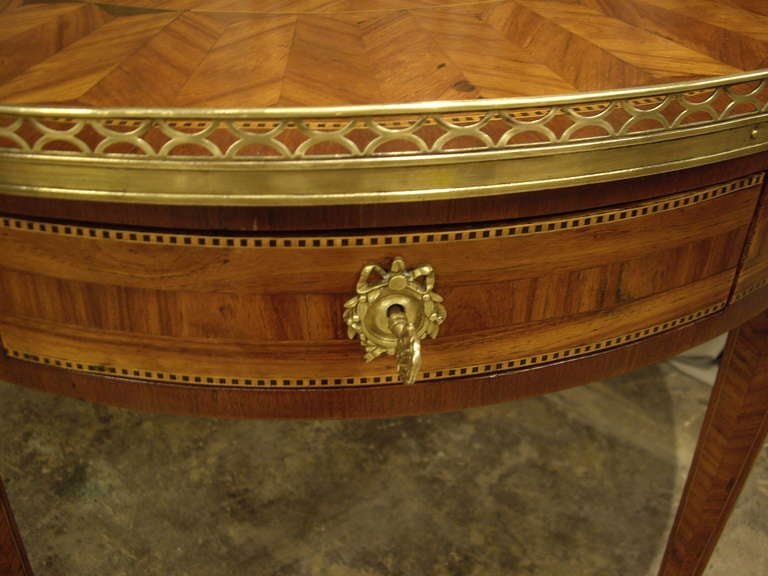 19th c  French inlaid bouillotte table 1