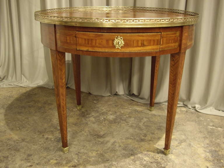 19th c  French inlaid bouillotte table 4