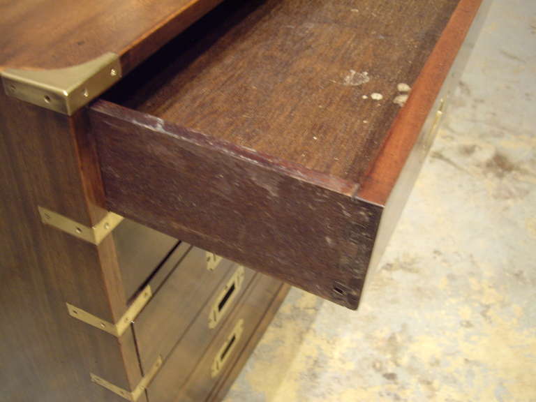 Small English Mahogany Military Style Chest For Sale 2