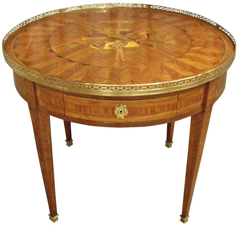 19th c  French inlaid bouillotte table