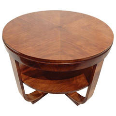 Round Art Deco Walnut Table