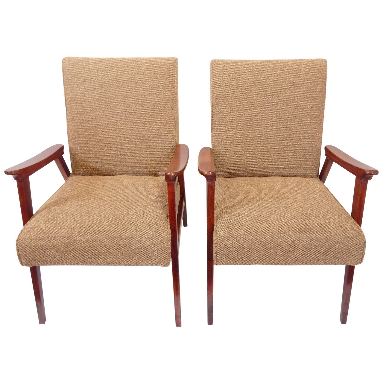 Pair of Vintage Armchairs, French, 1950s For Sale