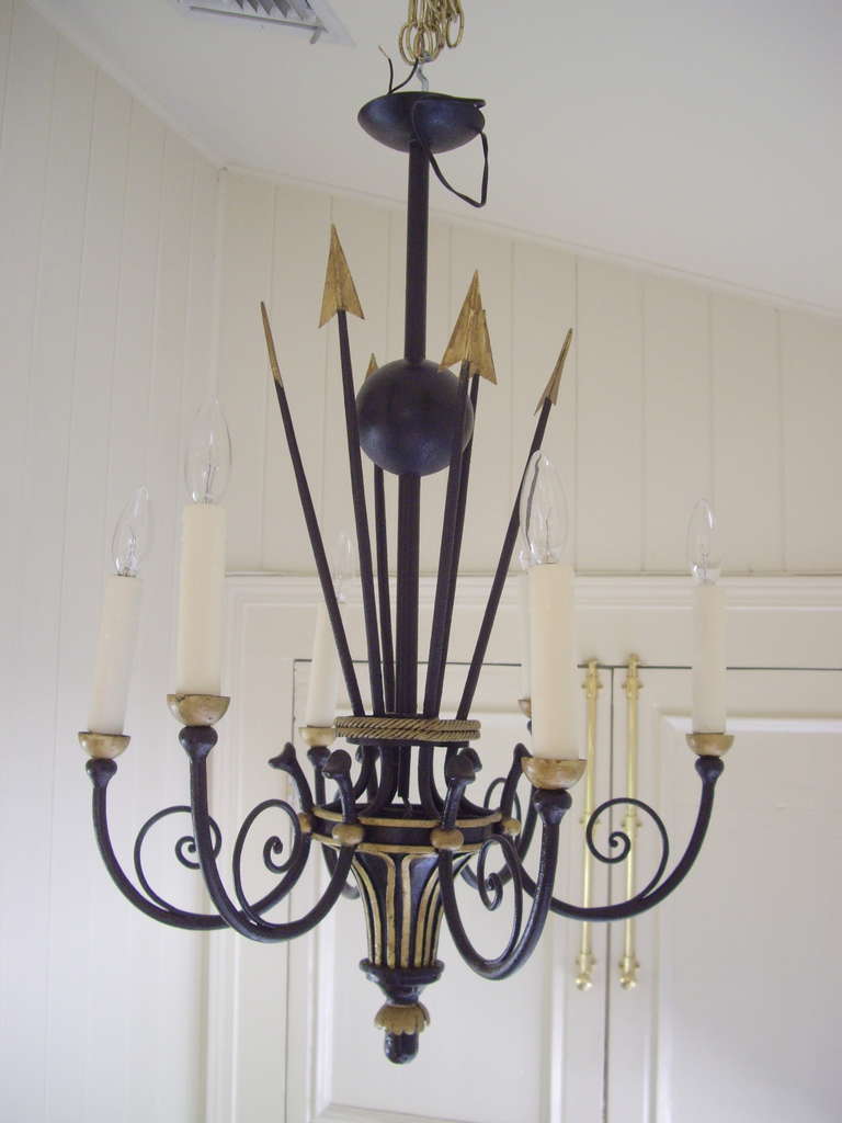 French Empire Style, Six Light Chandelier For Sale 1