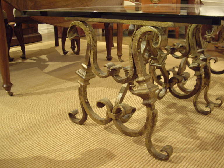 Mid-20th Century Quality Vintage Italian Wrought Iron Coffee Table