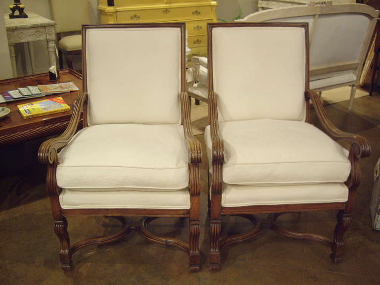 Pair of 19th Century Louis XIV Style Armchairs