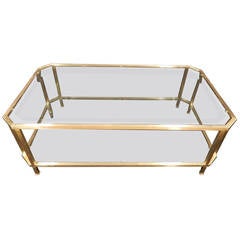 Quality French Brass Vintage Coffee Table