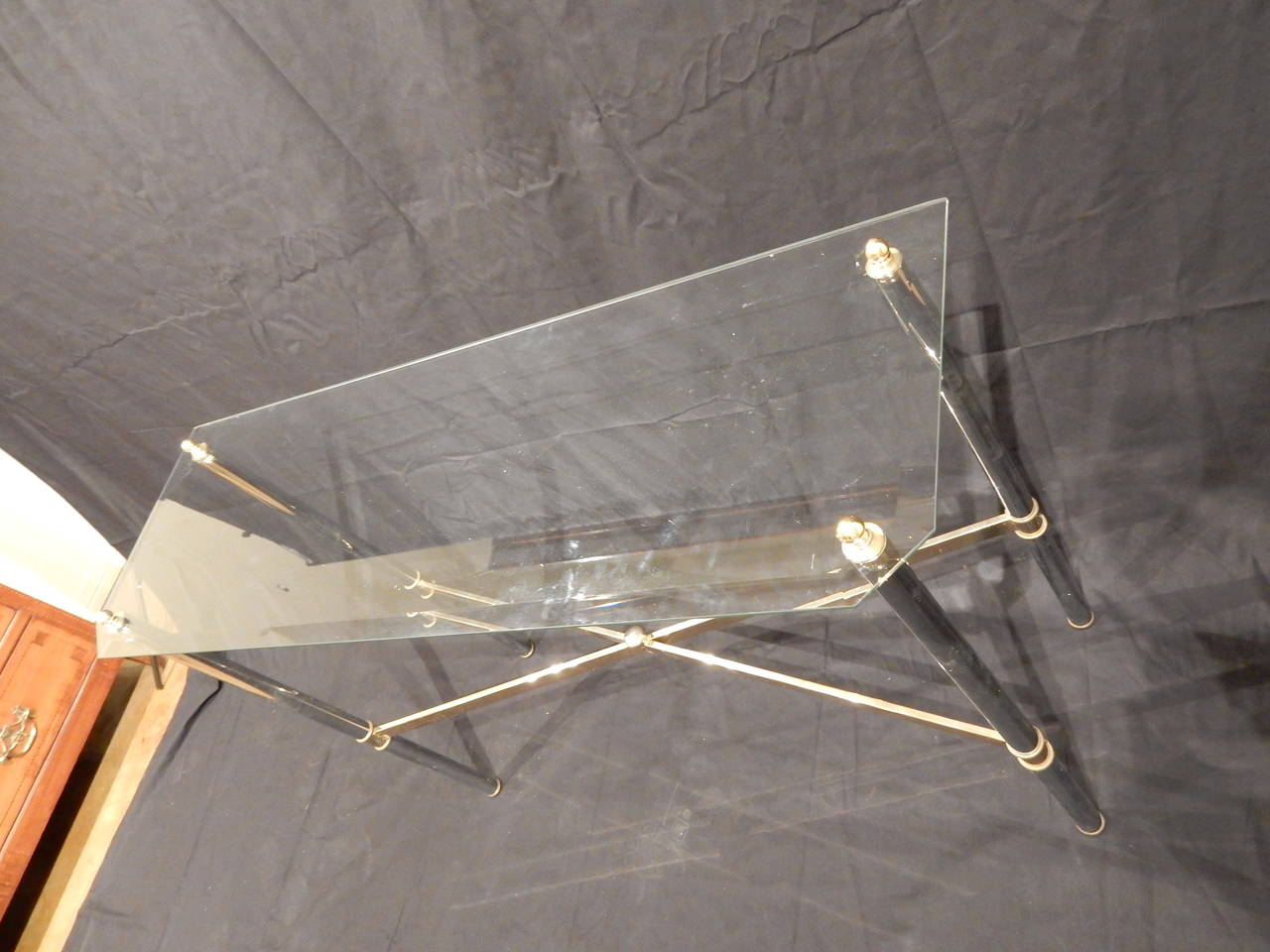 Mid-Century Modern Mid-Century Chrome and Glass Console For Sale