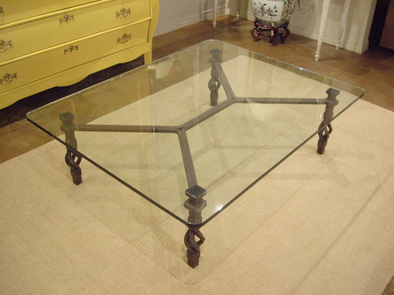 Fine quality vintage Italian wrought iron base with a 3/4