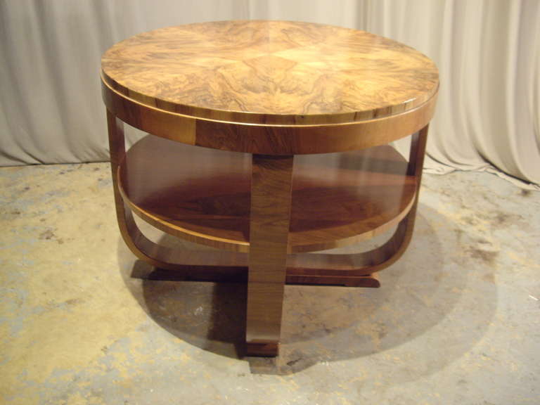 Art Deco Walnut Round Table 5