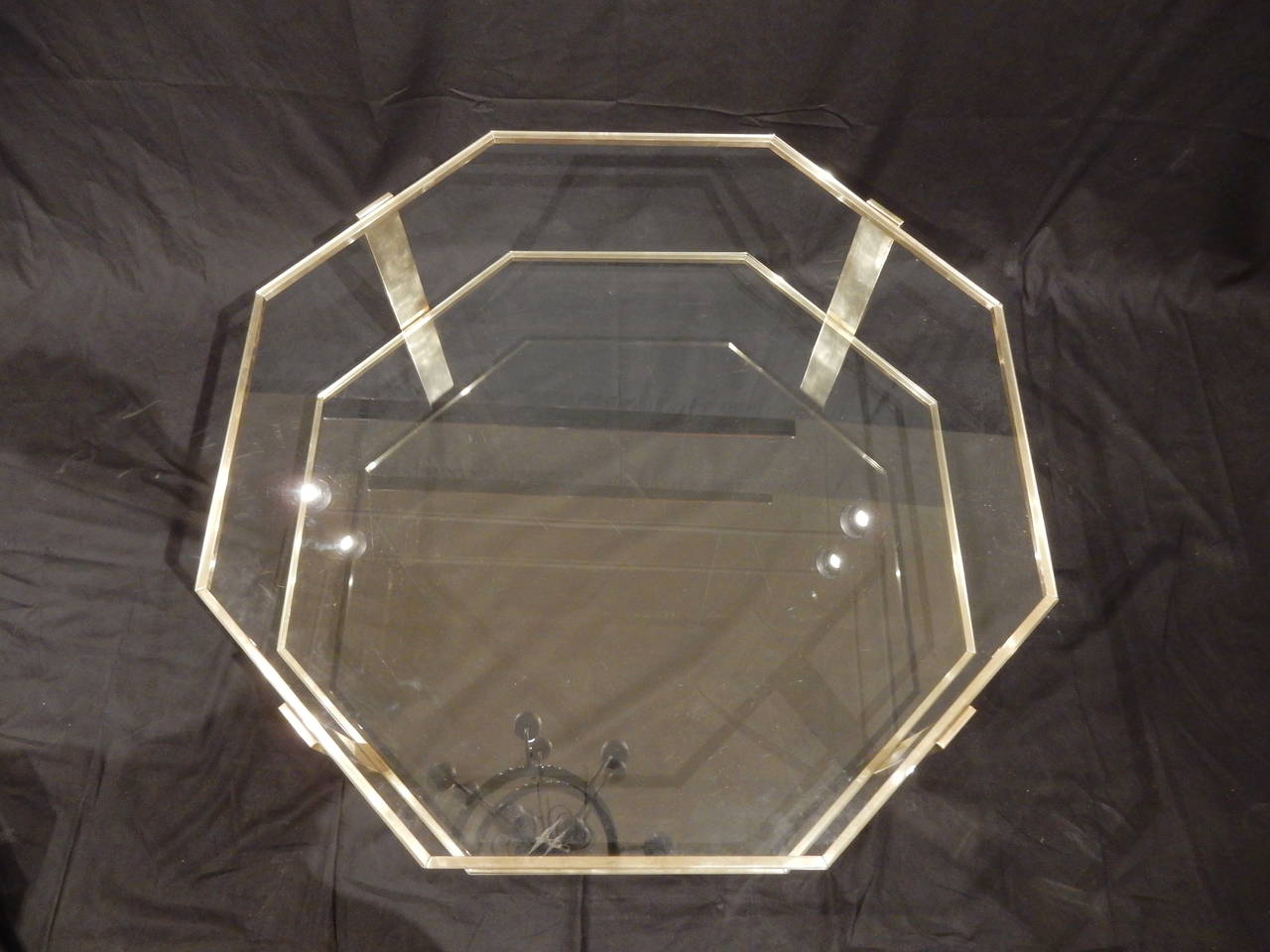 French Maison Malabert Bronze Octagonal Coffee Table For Sale