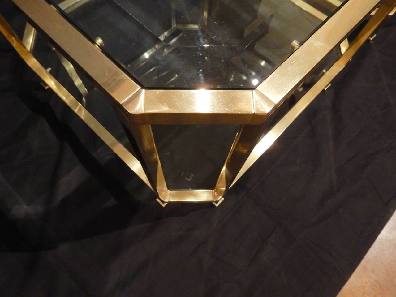 Pair of Quality French Brass Coffee Tables In Good Condition For Sale In New Orleans, LA