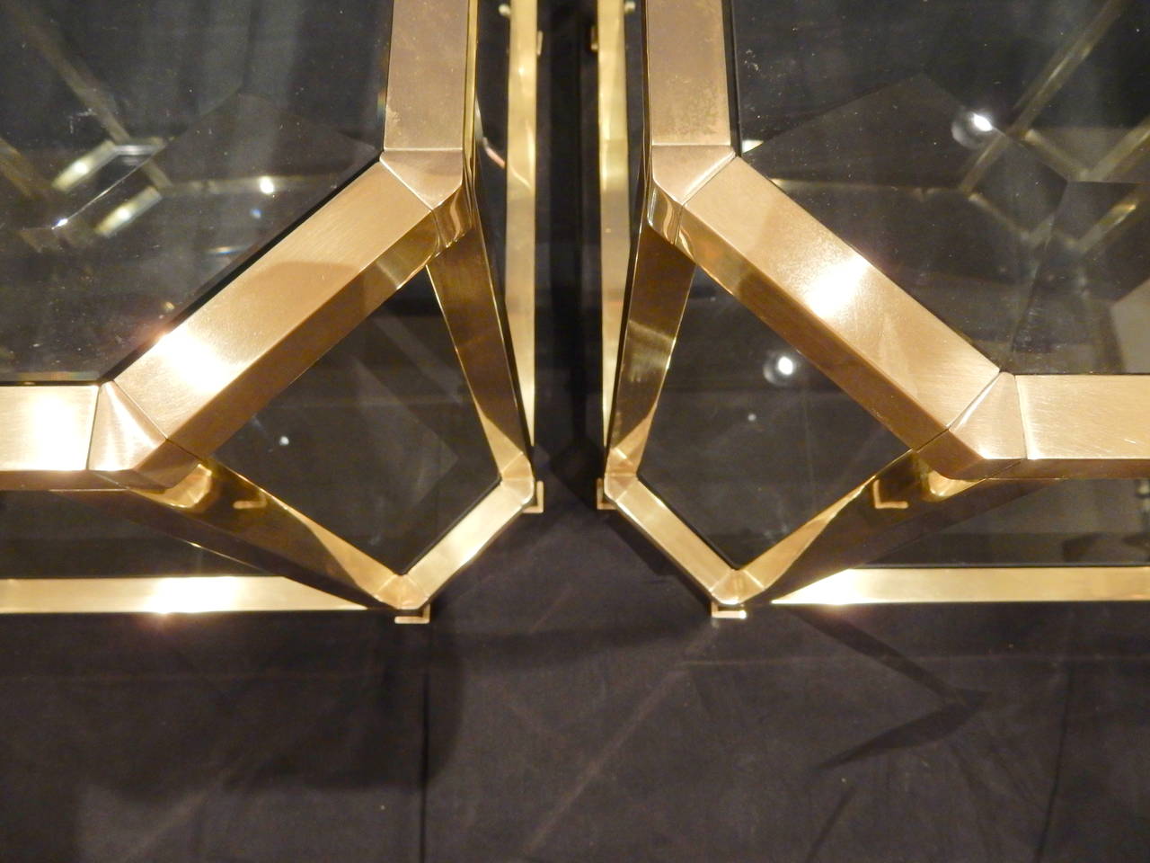 Pair of Quality French Brass Coffee Tables For Sale 1