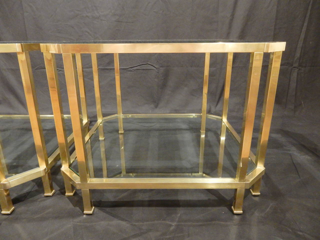 Pair of Quality French Brass Coffee Tables For Sale 2