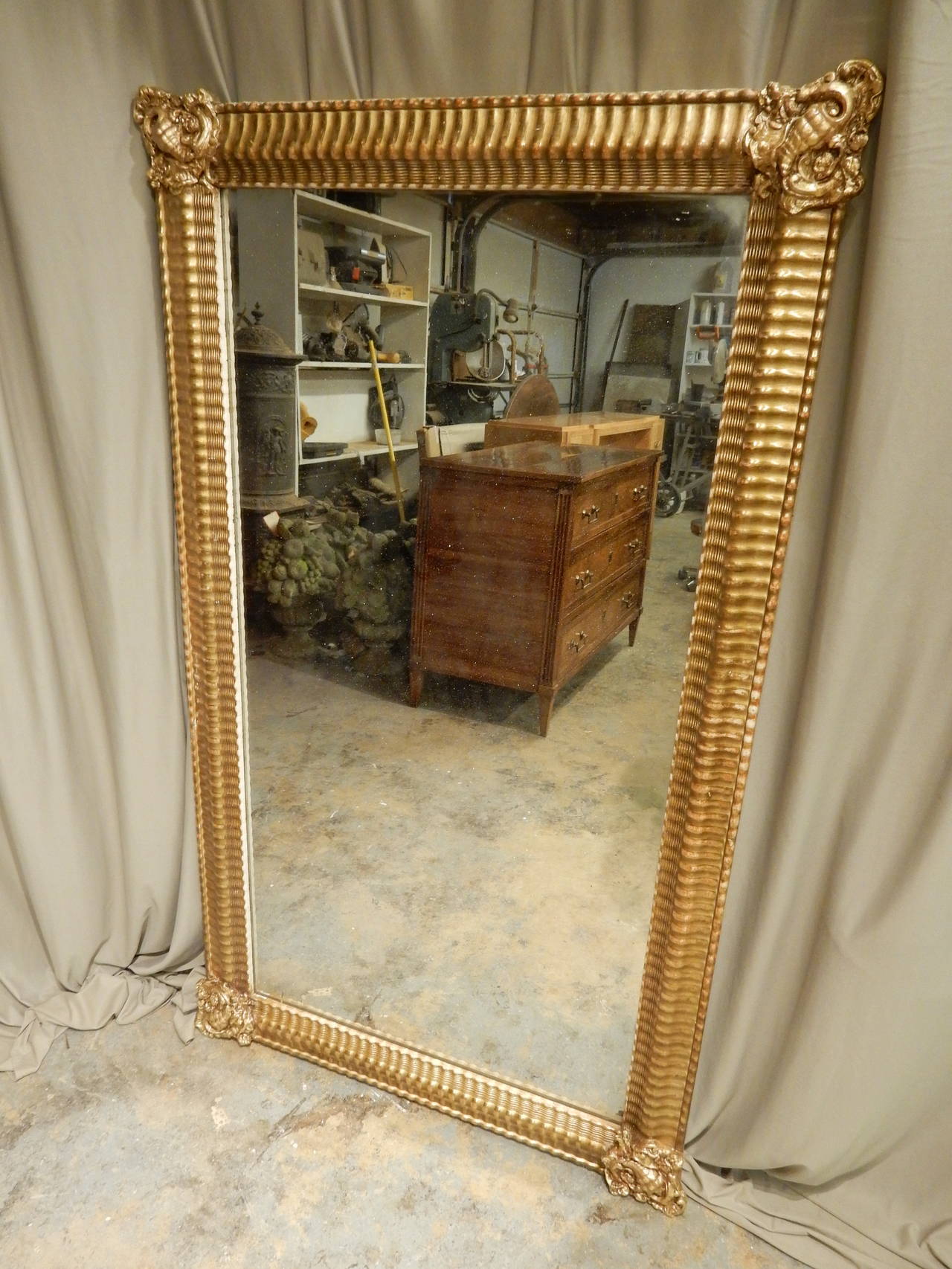 Mid-19th Century 19th Century French Gilt Mirror For Sale