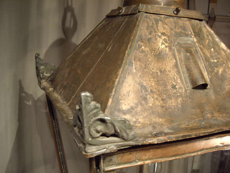 19th Century French Copper Lantern 4