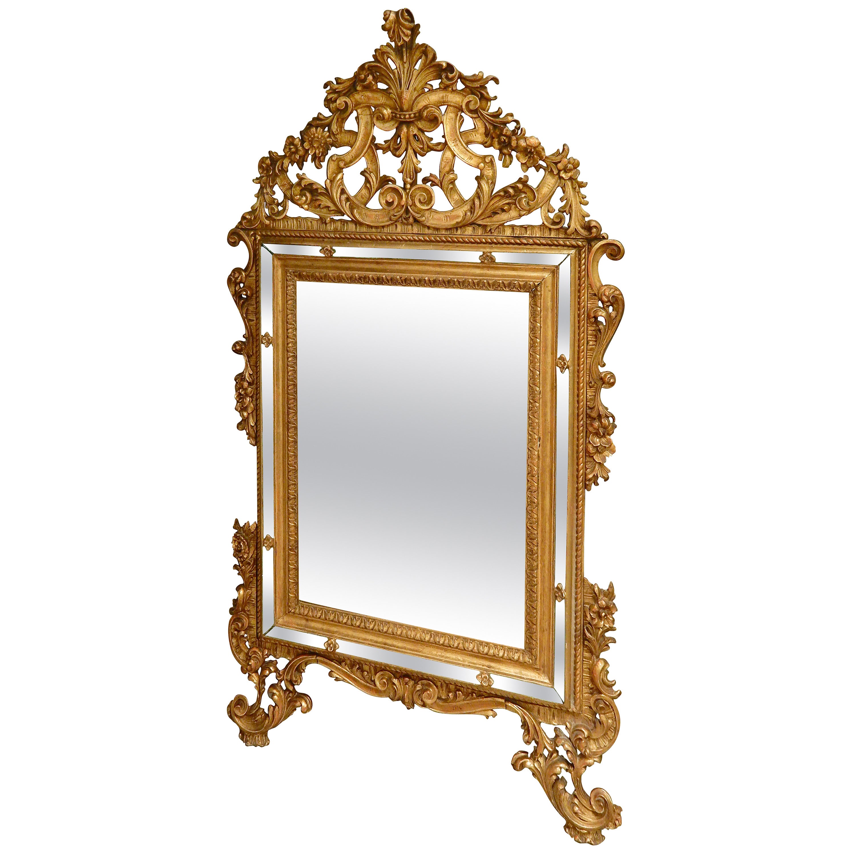 19th Century Italian Rococo Italian Gilt Mirror