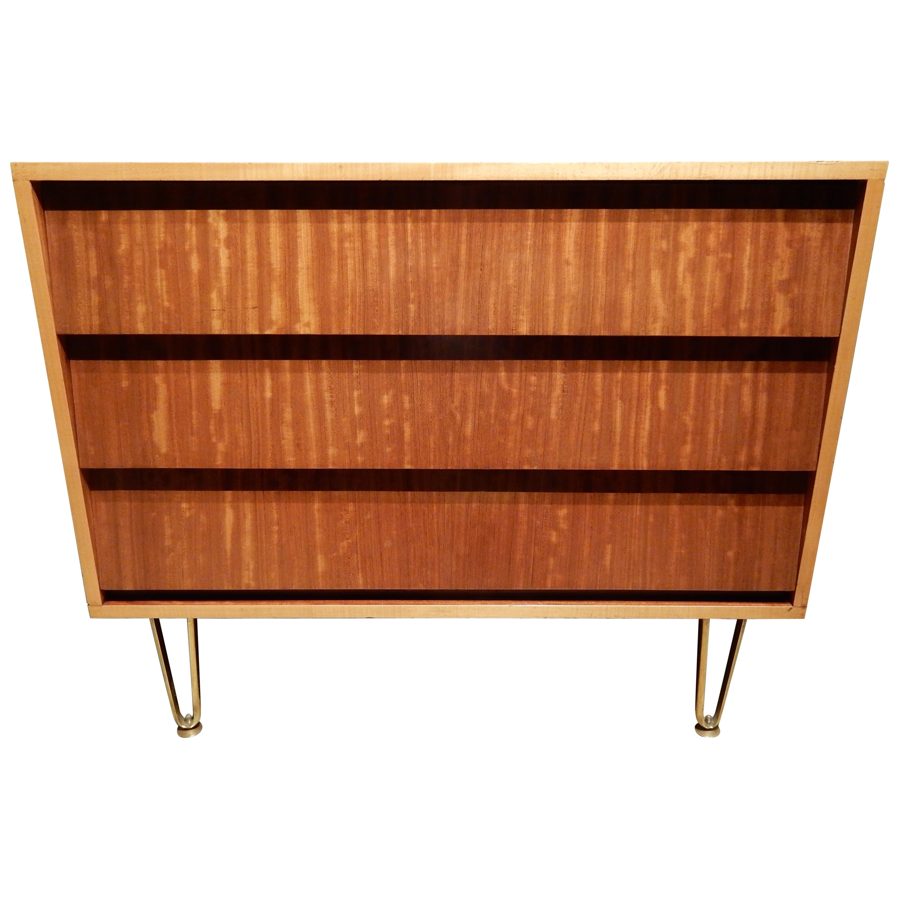 Mid-Century Modern Louvered Front Commode For Sale