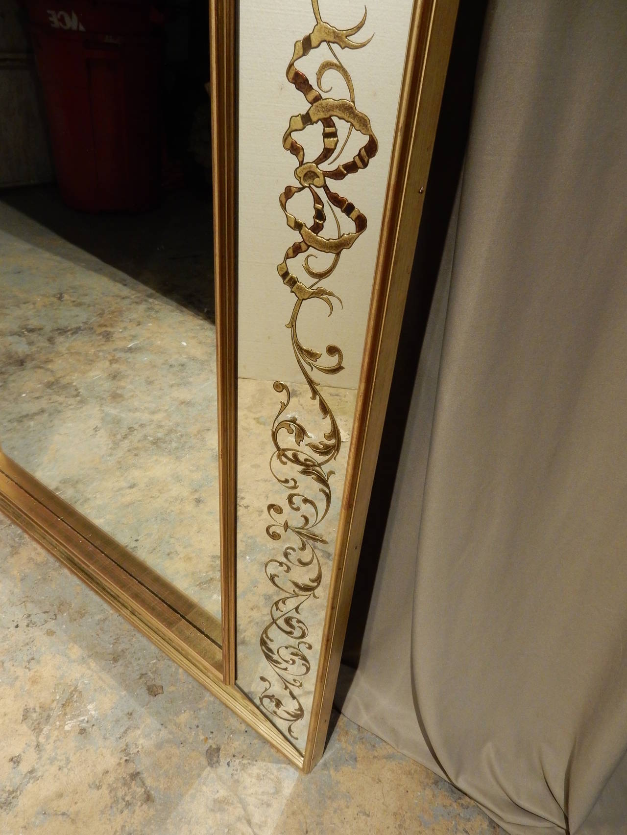 Painted French Églomisé Mirror For Sale