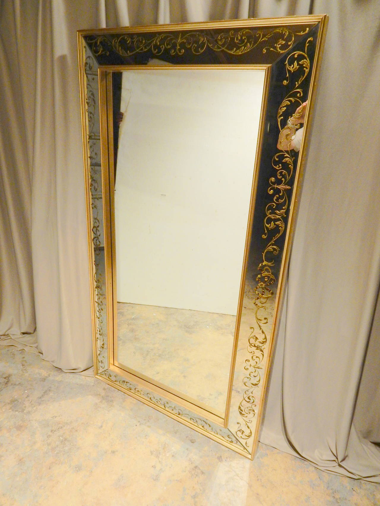 Late 20th Century French Églomisé Mirror For Sale