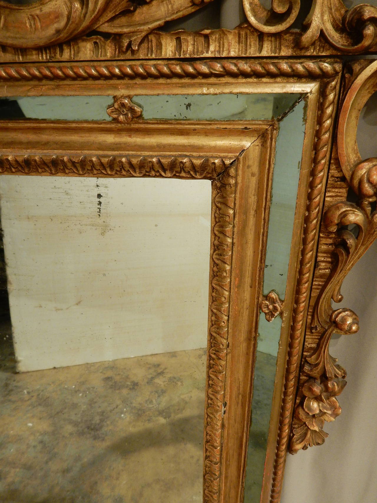 19th Century Italian Rococo Italian Gilt Mirror 1