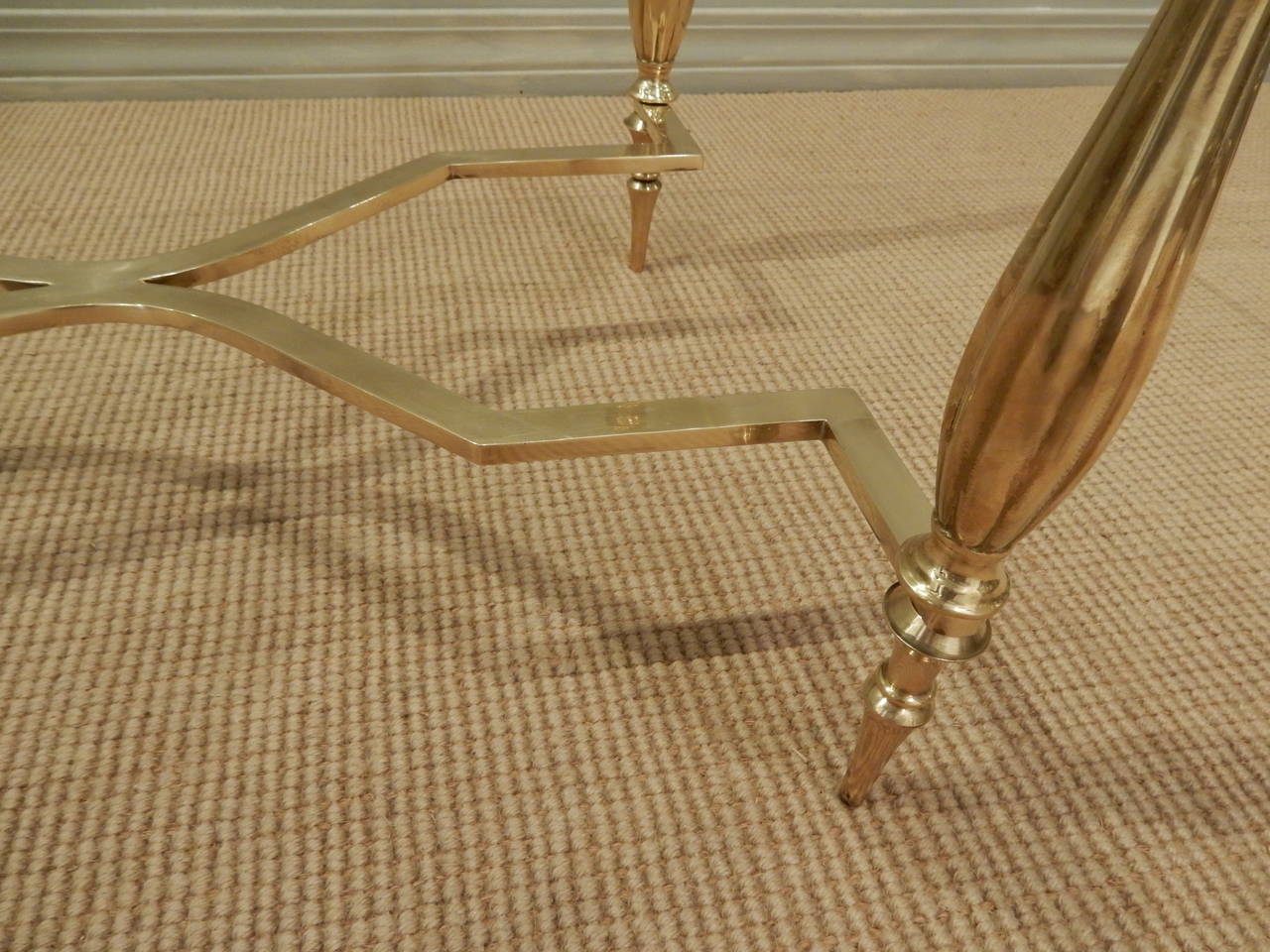 Brass Vintage French Coffee Table For Sale