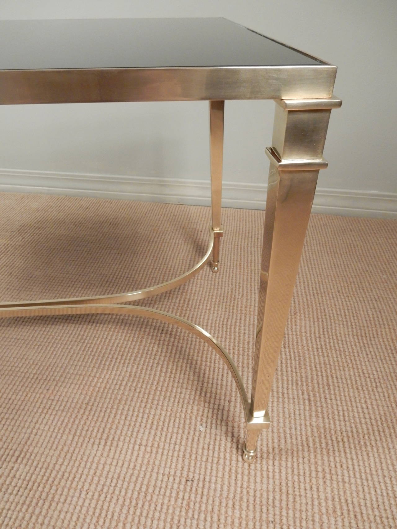 Late 20th Century High Quality Neoclassical Brass Coffee Table For Sale