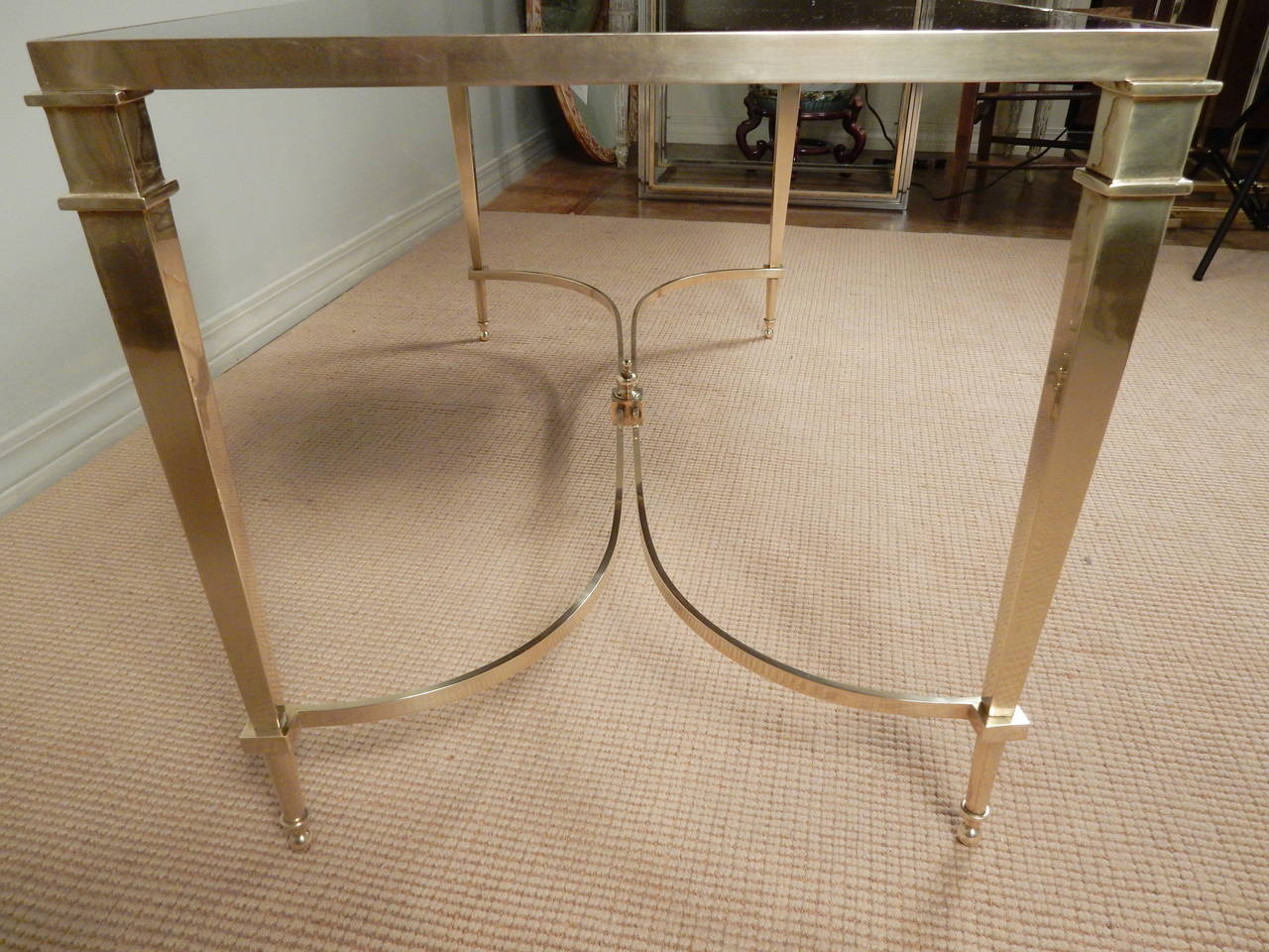 High Quality Neoclassical Brass Coffee Table For Sale 2