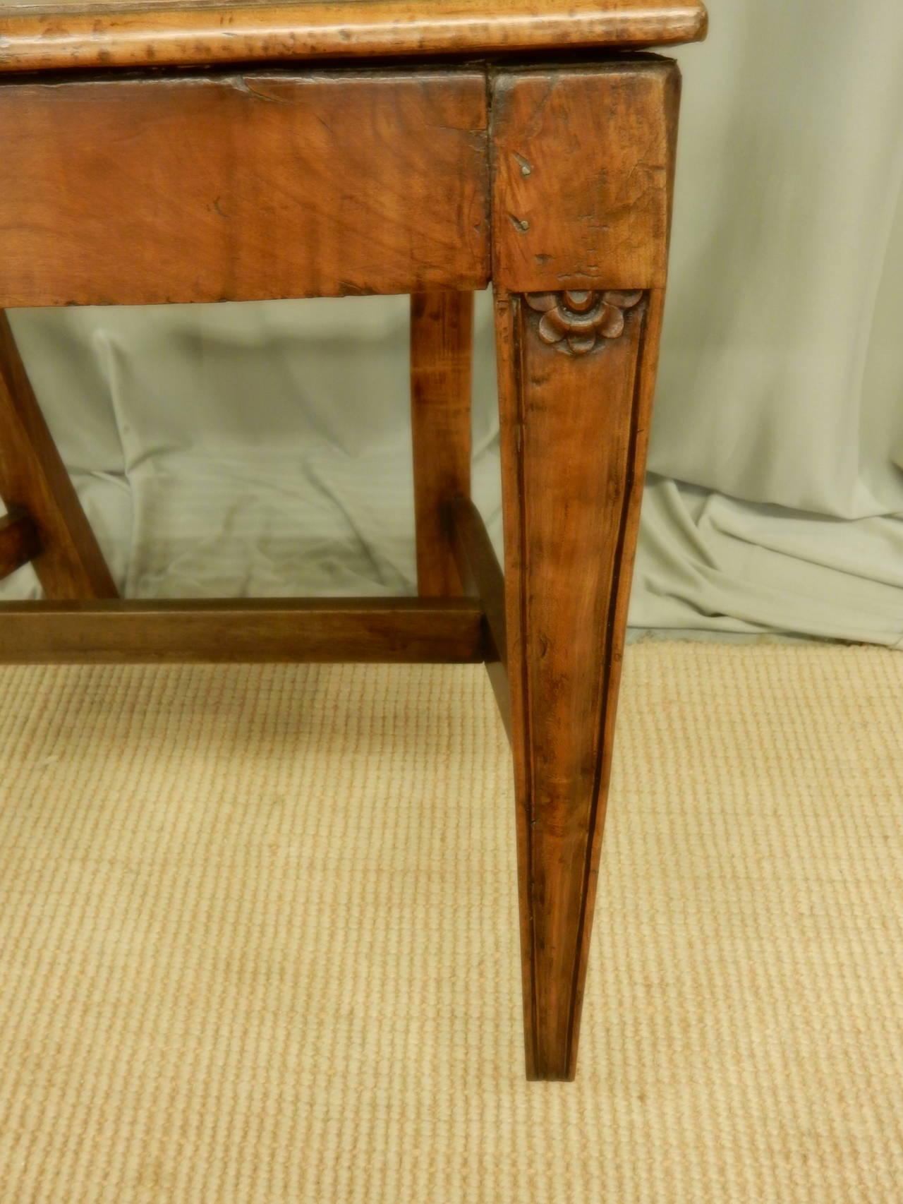 8 Italian 19th. c walnut canned seat dining chairs For Sale 1