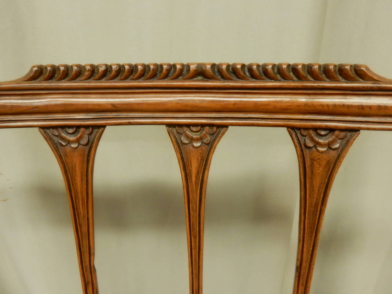 8 Italian 19th. c walnut canned seat dining chairs For Sale 2