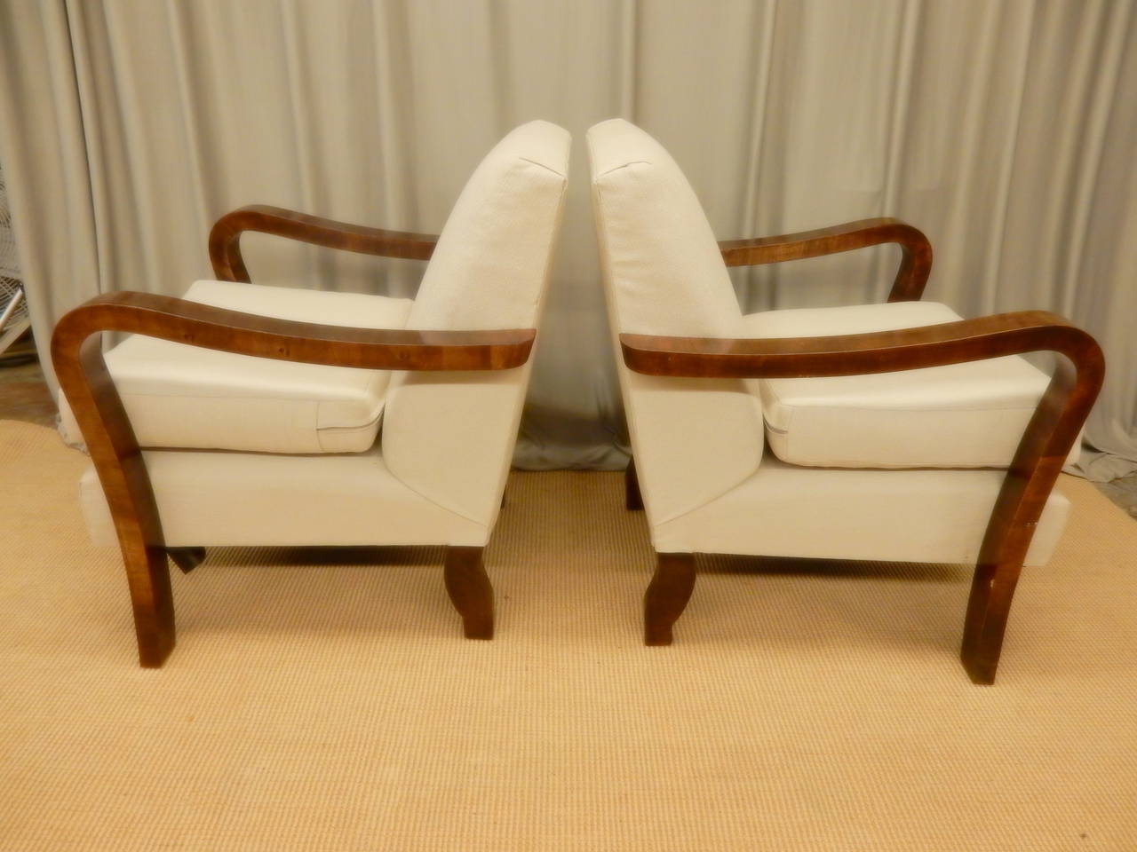 Veneer Pair of Art Deco Armchairs