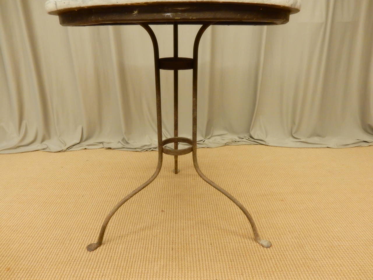 Italian Faux Marble-Top on Iron Base Table For Sale